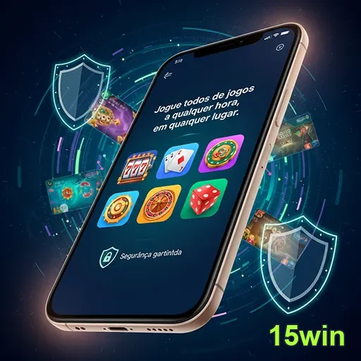 Imagem de um smartphone exibindo o app casino na tela, com elementos de jogos de azar e ambiente móvel.